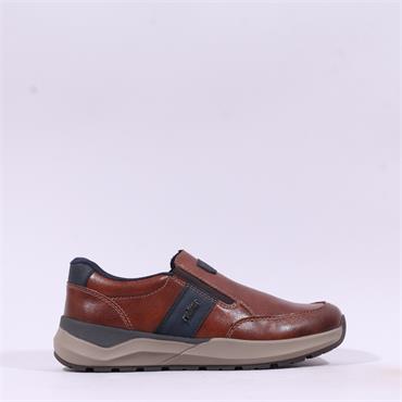 Rieker Men Rudi Slip On Shoe - Brown Leather